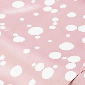 Linge de table épongeable - toile cirée à pois, rose/blanc