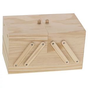 Boîte à couture en bois, 26 x 16,6 x 16,4 cm
