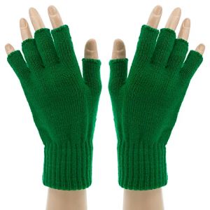 Mitaines en maille, vert fonc&eacute;