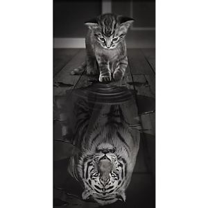 Kit broderie diamant "petit tigre", 30 x 60 cm