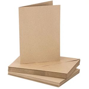 Cartes doubles avec enveloppes en papier recycl&eacute;, A5/C5, marron, 20 pi&egrave;ces