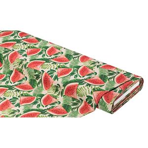 Tissu de d&eacute;coration "past&egrave;que", &eacute;cru naturel/color&eacute;