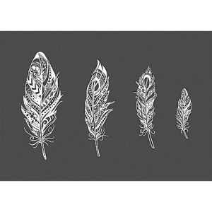 Rayher Pochoir pour sérigraphie "plumes mandala"