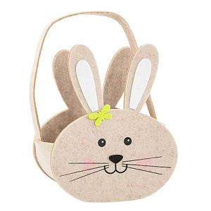 Panier de Pâques en feutrine lapin, 18 x 11 x 22 cm