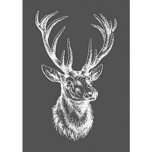 Rayher Pochoir pour sérigraphie "tête de cerf", 14,8 x 21 cm