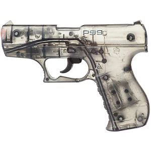 Pistolet à pétards "agent secret", transparent, 18 cm