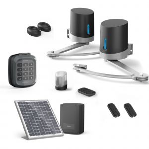 Motorisation Solaire pour portail battants Avidsen ORANE SE+ Digicode + 2 t&eacute;l&eacute;commandes suppl&eacute;mentaires (3 en tout)