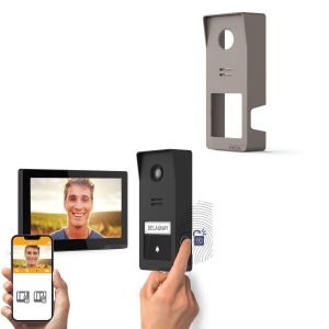 Kit visiophone sans fil connect&eacute; Wave 3 + coque gris titane