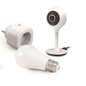Kit Start Connect Avidsen Home (prise connectée + caméra connectée fixe + ampoule connectée)