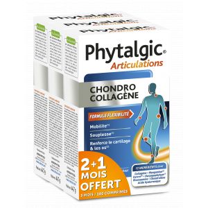 Nutreov - Phytalgic + Articulations - Chondro Collagène, 3 X 60 Comprimés - Compléments Alimentaires
