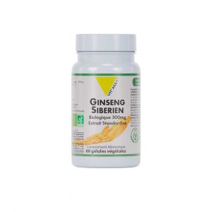 Vitall+ - Ginseng Sib&eacute;rien Biologique 300mg, 60 G&eacute;lules V&eacute;g&eacute;tales - Tonus & Vitalit&eacute;
