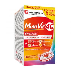 Forte Pharma - Multivit&rsquo;4g &Eacute;nergie, 90 Comprim&eacute;s - Tonus & Vitalit&eacute;