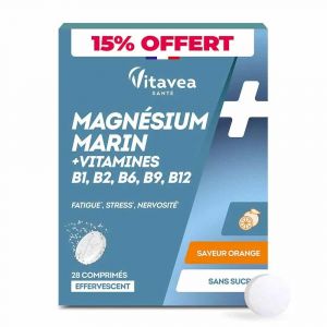 Vitavea - Bien-&ecirc;tre - Magn&eacute;sium - D&eacute;tente - 28 Comprim&eacute;s Effervescents - Tonus & Vitalit&eacute;