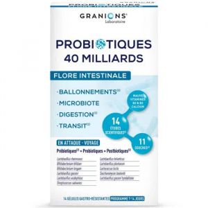 Laboratoire Des Granions - Probiotiques - Flore Intestinale, 14 G&eacute;lules - Compl&eacute;ments Alimentaires