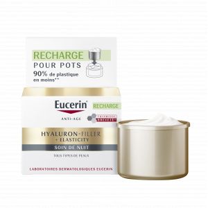 Eucerin - Hyaluron-filler + Elasticity - Recharge Soin De Nuit Anti-&acirc;ge - Tous Types De Peaux, 50ml - Cr&egrave;me De Nuit Anti-&acirc;ge