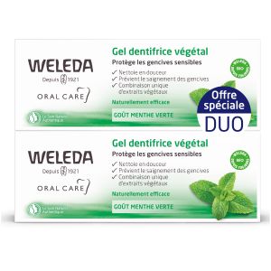 Weleda - Oral Care - Gel Dentifrice V&eacute;g&eacute;tal Bio - Gencives Sensibles, 2x75ml - Dentifrices