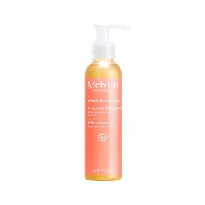 Melvita - Source De Roses - Huile Lactée Démaquillante Bio, 145ml - Lait Démaquillant