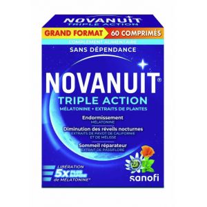 Sanofi - Novanuit&reg; Triple Action - Sommeil, 60 Comprim&eacute;s - Compl&eacute;ments Alimentaires
