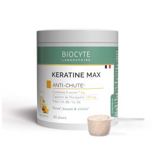 Biocyte - Capillaire - Keratine Max Anti-chute, 20 Jours 240g - Complément Alimentaire Cheveux