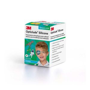 3m - Opticlude Silicone - Pansements Orthoptiques Garçons Midi, 50 Pansements De 5,3x7cm - Trousse De Secours Enfant