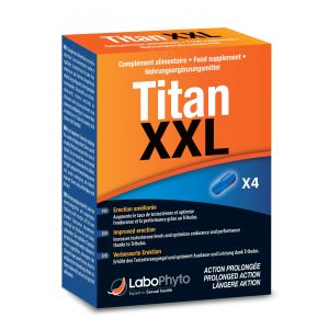 Labophyto - Titan Xxl - Stimulant Sexuel Rapide Action Prolong&eacute;e, 4 Comprim&eacute;s - Compl&eacute;ments Alimentaires
