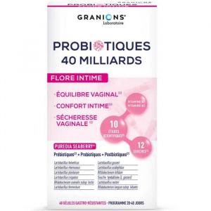 Laboratoire Des Granions - Probiotiques - Flore Intime, 40 G&eacute;lules - Compl&eacute;ments Alimentaires