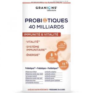 Laboratoire Des Granions - Probiotiques - Immunit&eacute; & Vitalit&eacute;, 40 G&eacute;lules - Tonus & Vitalit&eacute;