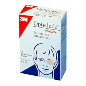 3m - Opticlude - Pansements Orthoptiques Pour Adultes - 5.7cm Par 8.3cm, 20 Unit&eacute;s - Bandes & Pansements