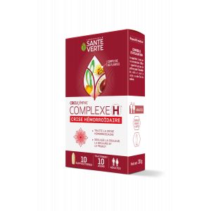 Sante Verte - Circulymphe - Complexe H Suppositoires, 10 Unités - Produits Cicatrisants