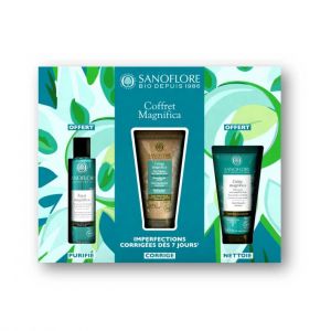 Sanoflore - Coffret Magnifca - Cr&egrave;me Jour Anti-imperfections Bio 50ml + Aqua Magnifica Bio 50ml Offerte + Gel&eacute;e Nettoyante Bio 50ml Offerte - Coffret & Cadeau