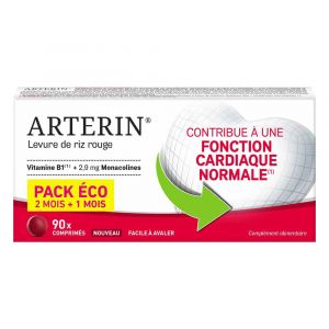 Arterin - Levure De Riz Rouge 2,9 Mg, 90 Comprim&eacute;s - Compl&eacute;ments Alimentaires