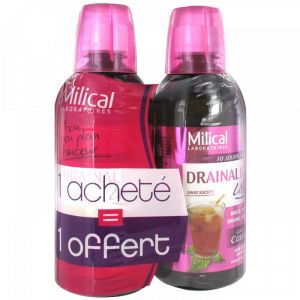 Milical - Draineur Minceur Ultra Go&ucirc;t Cassis, 2x500ml - Compl&eacute;ments Alimentaires