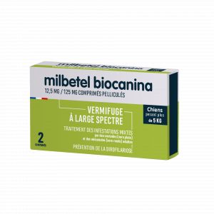 Biocanina - Vermifuge - Milbetel Chien Ar&ocirc;me Viande, 2 Comprim&eacute;s - Anti-parasitaires