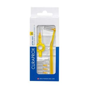 Curaprox - Cps - 09 Prime Start Jaune, 5 Brossettes Interdentaires + 2 Manches - Hygi&egrave;ne Bucco-dentaire