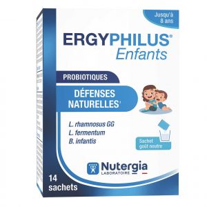 Nutergia - Ergyphilus Enfants - D&eacute;fenses Naturelles - Probiotiques, 14 Sachets - Compl&eacute;ments Alimentaires