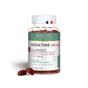Biocyte - Capillaire - Gummies Keratine, 60 Gummies - Complément Alimentaire Cheveux