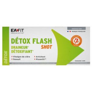 Eafit - D&eacute;tox Flash Shot - Draineur D&eacute;toxifiant, 7 Shots - Compl&eacute;ments Alimentaires