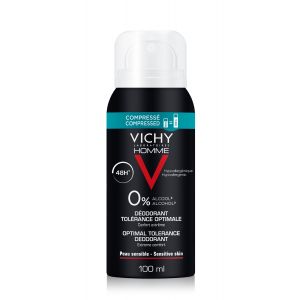 Vichy - Homme - D&eacute;odorant Tol&eacute;rance Optimale Format Compress&eacute; - Spray, 100ml - Sprays
