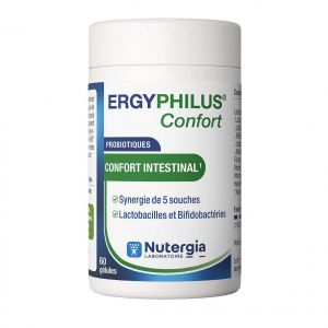 Nutergia - Ergyphilus Confort - Probiotiques, 60 G&eacute;lules - Compl&eacute;ments Alimentaires