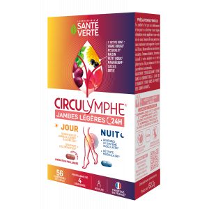 Sante Verte - Circulymphe Jambes Légères Jour & Nuit, 56 Comprimés - Compléments Alimentaires