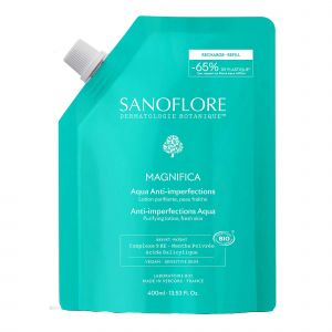 Sanoflore - Magnifica - Eco-recharge Aqua Anti-imperfections Bio Lotion Purifiante - Peaux Mixtes &Agrave; Grasses, 400ml - Lotion Anti-imperfections