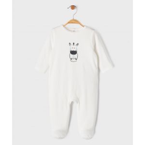 Pyjama en velours avec motif z&egrave;bre b&eacute;b&eacute; - GEMO
