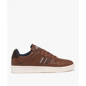 Baskets basses à lacets multimatières homme - Lee Cooper - 39 - cognac - LEE COOPER