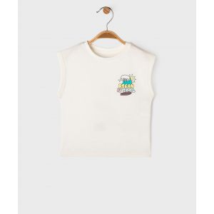 Tee-shirt sans manches avec motif dans le dos bébé garçon - 12M - ecru - GEMO