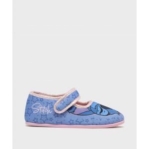 Chaussons babies en velours imprimé fille - Stitch - 33 - bleu standard - LILO & STITCH