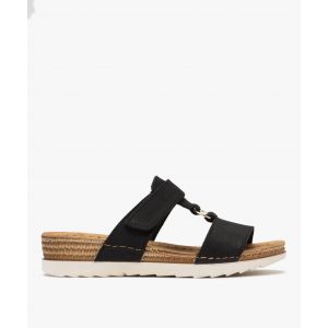 Sandales confort forme mule femme avec semelle compensée - 37 - noir standard - G'FLEX