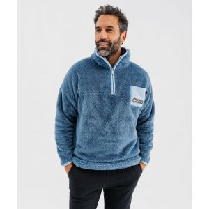 Veste d'int&eacute;rieur en polaire duveteuse &agrave; col camionneur homme - Roadsign - ROADSIGN