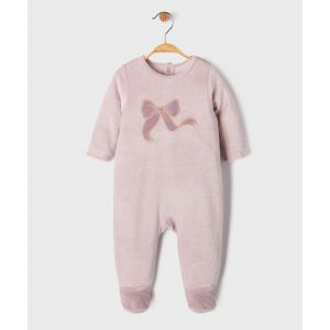 Pyjama en velours &agrave; pont-dos et pois b&eacute;b&eacute; - 18M - violet - GEMO