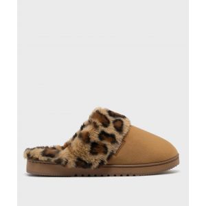 Chaussons mule avec fourrure imitation femme - Isotoner - 41 - camel - ISOTONER