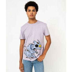 Tee-shirt manches courtes en coton imprimé homme - Les Simpsons - XL - violet clair - SIMPSONS